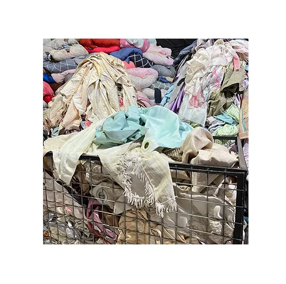 Stock of used clothes second hand cotton materials thrift preloved curtains in bales bulk