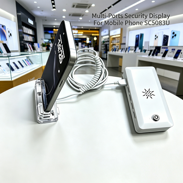 Ruidun technology Multi 8 Ports Burglar Anti-theft Alarm Cell Phone Security Display Controller System for Mobile Phone Shops