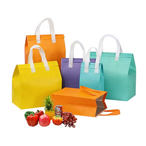 Disposable Thermal <b>Insulated</b> Aluminum Foil Foldable <b>Cooler</b> <b>Bag</b> Zipper Closure Letter Pattern Waterproof Eco-Friendly 30L Food - Product Image 3