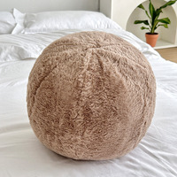 Coussin de style moderne, coussin en forme de boule, tissu en fourrure de lapin doux et de haute qualité, tissu tissé, décoration d'intérieur, coussin décoratif pour canapé