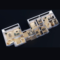 Maison préfabriquée de luxe, 3 chambres, cabane à double paroi, grande villa