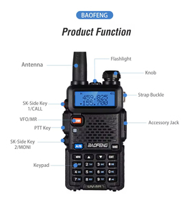 Talkie-walkie Baofeng, radio portable UHF VHF UV-5R, radio bidirectionnelle UV5R, talkie-walkie double bande, <span class=keywords><strong>woki</strong></span>-<span class=keywords><strong>toki</strong></span> - Product Image 2