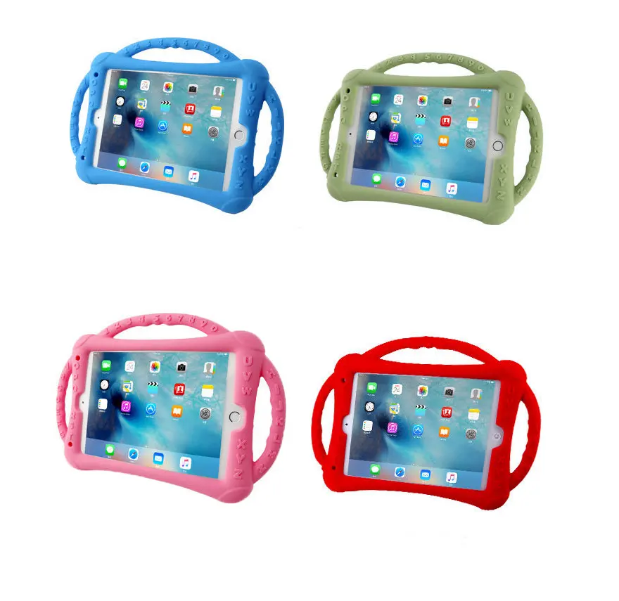 Alphanumeric kids tablet cover child proof Shockproof portable tablet stand holder Multi Color tablet kids cover for ipad air 2