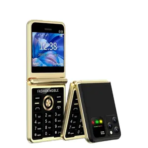 Unlocked Cellphone 4 SIM Card 2G GSM Speed Dial Magic Voice LED Flashlight MP3 FM Radio 2.4" HD Screen Flip Mobile Phone