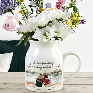 Jarrón de Cerámica Personalizado con Nombre y Flor de Nacimiento, Arreglo Floral, Decoración para el Hogar, Regalo para el Día de la Madre, Adorno - Product Image 1
