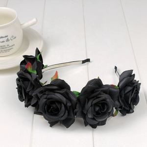 المرأة المكسيكية محاكاة زهرة ، يوم الميت هالوان ، غطاء الرأس الاحتفالي ، حرفة ملونة ، زهرة ، حزب طوق الشعر - Product Image 3