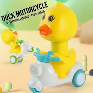 Voiture à inertie de dessin animé Press Duck, moto à rétrofriction, jouet populaire pour enfants - Product Image 4