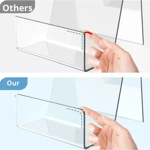 <span class=keywords><strong>Support</strong></span> de présentation de livres en acrylique écologique personnalisé, transparent, à coins arrondis et surface polie, pour carnet et album photo - Product Image 2