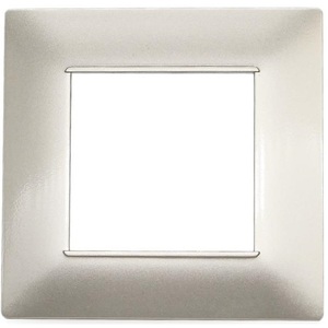 Plaque Technopolymère Gris Clair 2 Places Compatible avec Vimar Plana - Product Image 1