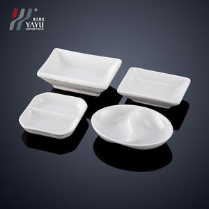 Juego de recipientes para condimentos de cerámica blanca pura para vajilla de cocina de hotel, duradero y apto para microondas. - Product Image 2