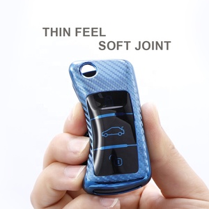 De fibra de carbono llave de coche para <span class=keywords><strong>Volkswagen</strong></span> Flip clave Fob para VW Jetta Passat Golf escarabajo conejo GTI CC <span class=keywords><strong>bora</strong></span> coche caso clave - Product Image 3