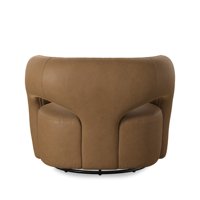Fauteuil pivotant de luxe moderne en cuir, fauteuil design pour salon, hall d'hôtel, meuble d'appoint rembourré