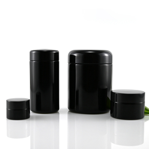 검은 뚜껑이있는 고급 크림 헤어 마스크 바디 버터를위한 250ML 밀폐 냄새 방지 철 항아리 보라색 유리 항아리 유리 용기 - Product Image 6