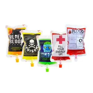 Imballaggio personalizzato in plastica design beccuccio sacchetto di sangue imballaggio per bevande