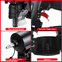Pistolet à clous enroulés AEROPRO MCN70 pour palettes industrielles, clous enroulés de 1-3/4'' à 2-3/4'', grande capacité de charge pour palettes et emballages en bois