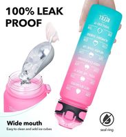 Bouteille d'eau de sport portable sans BPA, de qualité alimentaire, couleur personnalisée, 32 oz/1 L, anti-fuite, avec cordon