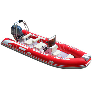 Bateau pneumatique semi-rigide sportif RIB520B 5,2 m (17 pieds) <span class=keywords><strong>avec</strong></span> coque en fibre <span class=keywords><strong>de</strong></span> verre, <span class=keywords><strong>ponton</strong></span> en PVC, auvent et boîte <span class=keywords><strong>de</strong></span> rangement, pour 6 personnes - Product Image 1