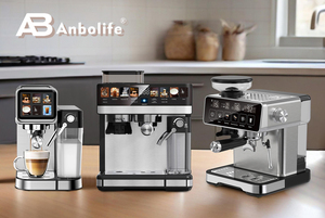 Anbo 25 Nueva Cafetera Espresso Eléctrica <span class=keywords><strong>Digital</strong></span> Profesional Multifuncional <span class=keywords><strong>para</strong></span> Latte, Flat White y Cappuccino, <span class=keywords><strong>para</strong></span> el Hogar, UE - Product Image 3