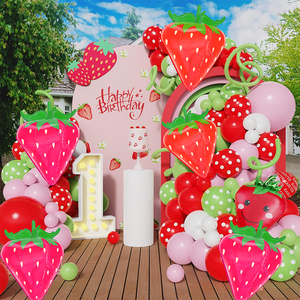 Palloncini CYmylar personalizzati <span class=keywords><strong>a</strong></span> forma di fragola 4D originali con elio per decorazioni di feste di <span class=keywords><strong>compleanno</strong></span> <span class=keywords><strong>a</strong></span> <span class=keywords><strong>tema</strong></span> frutta estiva dolce - Product Image 5
