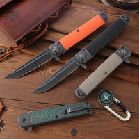 Couteau pliant Bochen G10 avec manche en fibre de nylon, couteau de poche pour le camping, la randonnée et la chasse, idéal pour un cadeau, orange, vert, kaki