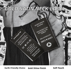 Soft Surface Satin Rectangle Cloth Labels Self-Adhesive Eco-Friendly Gravure Printed End Fold Heat Cut <b>Edge</b> Garment Tags Vietnam - Product Image 2