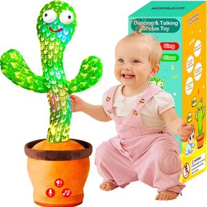 Juguete de Cactus Bailarín Interactivo con Función de Repetición de Canciones, de Felpa Súper Suave de Algodón PP, Fácil de Limpiar, Alivia el Estrés, Carga USB - Product Image 1