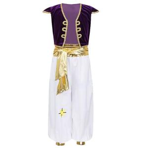 Disfraz de Príncipe Árabe para Niño, Estilo Persa, para Halloween, Juego de Rol, Chaleco sin Mangas con Pantalones Harem - Product Image 1