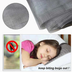 Moustiquaire de fenêtre anti-moustiques d'été, auto-adhésive, installation par crochets et boucles, DIY, découpable, en nylon - Product Image 4