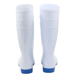 Veiligheid Pvc Wit Regen Schoenen Regen Laarzen Waterdichte Schoenen Platform Enkellaars Boerderij Voedsel Werken Regen Laarzen - Product Image 4