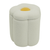 Tabouret rond en velours rembourré de luxe, peu encombrant, repose-pieds, repose-pieds, pouf pour le salon