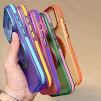 Étui magnétique givré mat en TPU+PC style Ins avec anneau pour iPhone 17 Pro/18 Pro Max, protection d'objectif, cadre métallique pour appareil photo, emballé