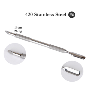 Nettoyeur d'ongles professionnel en acier inoxydable SS420 poussoir d'ongles de cuticule <span class=keywords><strong>2</strong></span> en 1 dissolvant de cuticules - Product Image 6