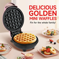 Mini gaufrier électrique Love pour voiture et extérieur, appareil de cuisine domestique en acier inoxydable