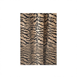 Vintage Style Beige Brown Velvet Curtain Tiger Print Can Be Customize Boho Decor High quality cotton velvet is truly luxurious - Product Image 1