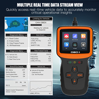 Car Diagnostic Scanner OBD2 Code Reader Check Engine Light Read/Erase Codes View Live Data I/M Smog Check 12V LCD Display