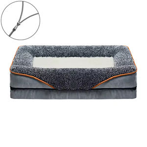 Anpassbares Orthopädisches Hundebett in Grau mit Vierseitigem Memory-Schaum-Kissen, Mittelgroß, Umweltfreundlich, für Draußen und Reisen, Haustierbetten-Lieferant - Product Image 6