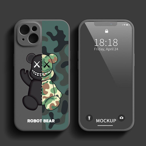 Sang Trọng Thiết Kế Thời Trang <span class=keywords><strong>Robot</strong></span> Gấu Trường Hợp Điện Thoại Cho <span class=keywords><strong>iPhone</strong></span> 16 15 14 13 12 11 Pro Max X XR 8 7 Tùy Chỉnh Thương Hiệu Silicone TPU Trường Hợp - Product Image 5