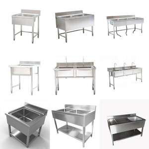 業務用厨房シンク ダブルボウル ステンレス製 ホテル用 洗濯設備用 - Product Image 6