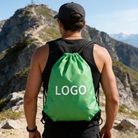 Sac à dos portable avec cordon de serrage, logo personnalisé, sac de rangement en toile pour la gym avec doublure en polyester