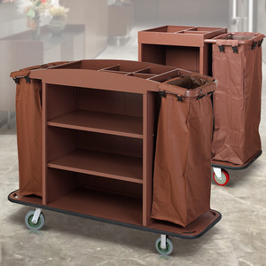 Chariot de service pour <span class=keywords><strong>chambre</strong></span> <span class=keywords><strong>d</strong></span>'hôtel et usage en resort - Chariot de nettoyage, de rangement et de <span class=keywords><strong>d</strong></span>échets multi-usages - Product Image 5