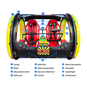 Coche giratorio para 2 jugadores con rotación de 360 grados, Le Bar Car, atracción eléctrica para parques temáticos - Product Image 3