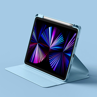 Casing pelindung Tablet, iPad Pro 360 iPad mini 6 Air 4, casing pelindung Tablet warna Solid, cangkang belakang PC bening berputar 12.9