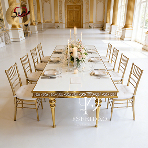 Table de salle à manger de style moderne, base en acier inoxydable, design luxueux, style mid-century - Product Image 6