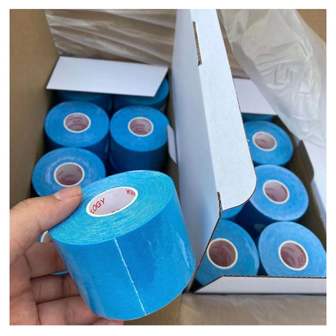 Professional Athletic Sports Kinesiology Tape Acrylic Adhesive Customizable Waterproof Breathable 5cm Cross Boxes Muscle Support