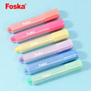 Foska - Conjunto de arte de papelaria infantil de boa qualidade, 6 cores, lápis de seda torcido (cor neon), novidade em oferta, 6 cores