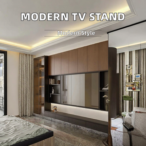 وحدة حامل تلفزيون معلقة على الحائط بتصميم عصري فاخر، طقم خزانة من خشب الميلامين MDF للأثاث المنزلي - Product Image 4