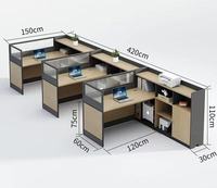 Bureau de travail modulaire en bois durable et moderne avec tiroir pour 2 à 8 personnes