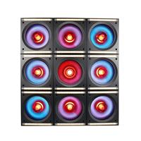 9 pièces 40W RGBW Matrice à triple intégration DMX, Projecteur de scène à effets de réverbération, blanc chaud et froid, stroboscope et flash