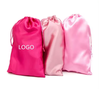 Sacs en satin personnalisés avec logo, pochettes d'emballage pour bijoux, sacs à cordon pour bijoux, sacs cadeaux en satin de soie – Vente chaude