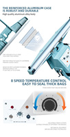 Sellador de calor de impulso de pie PFS de 350-600mm para películas de piel en PP, máquina de embalaje de envoltura de PE, empaquetador de sellado de soporte en venta